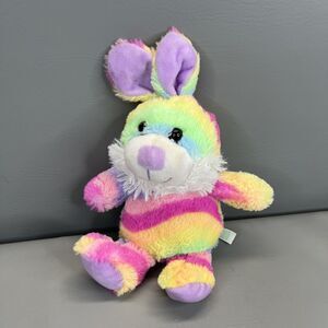 Homerbest Fluffy Easter Bunny Rabbit Plush Pastel Rainbow Ears Tie Dye